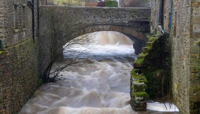 A stone packhorse bridge in the Yorkshire Dales