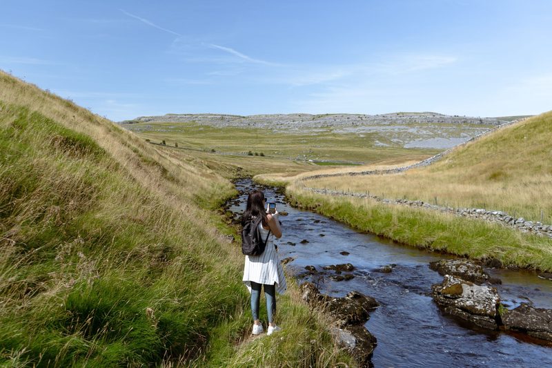 A walker exploring the Coast to Coast Path